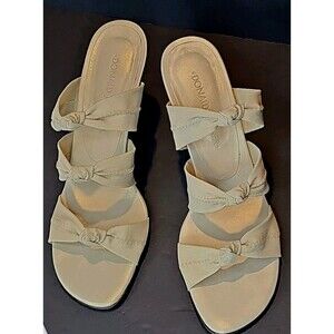 Donald Pliner Women's JNU-809 Sandal Sz 9.5 Knotted Sand Mesh Elastic Nappa Wash